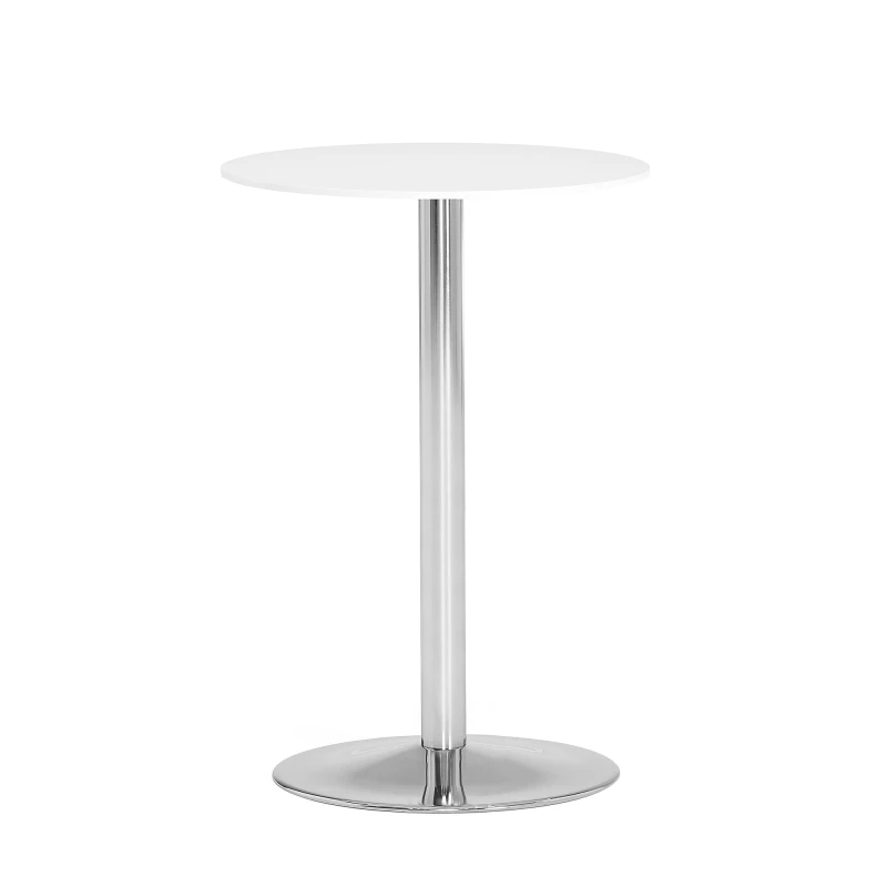 Barový stôl LILY, Ø 700 mm, biela / chróm