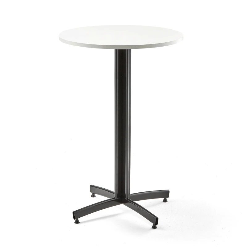 Barový stôl SANNA, Ø 700x1050 mm, biela, čierna