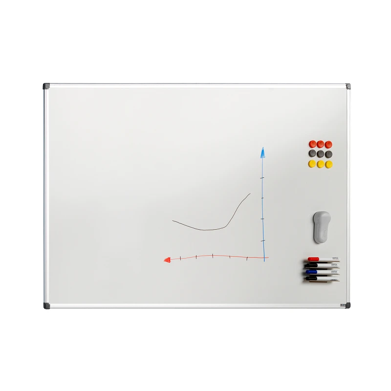 Biela magnetická tabuľa BETTY s hliníkovým rámom, 1200x900 mm