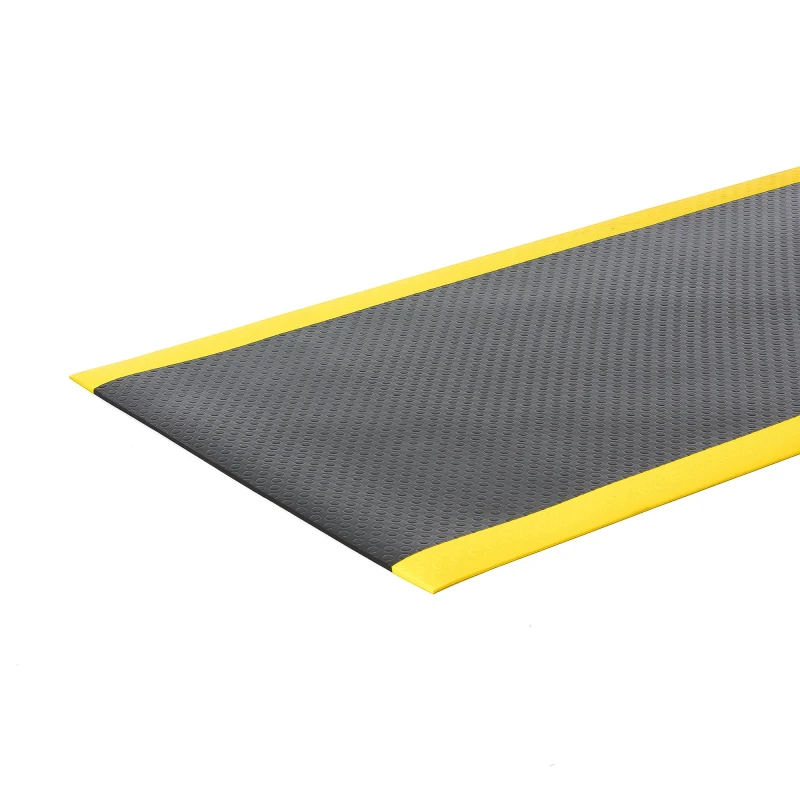 Gumová pracovná rohož SECURE, šírka 1220 mm, vlastná dĺžka, čierna/žltá