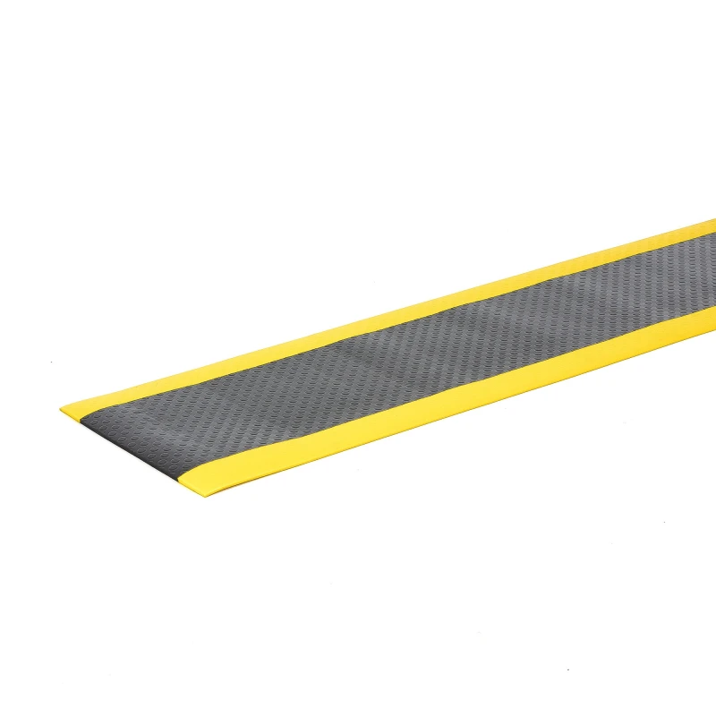 Gumová pracovná rohož SECURE, šírka 600 mm, vlastná dĺžka, čierna/žltá