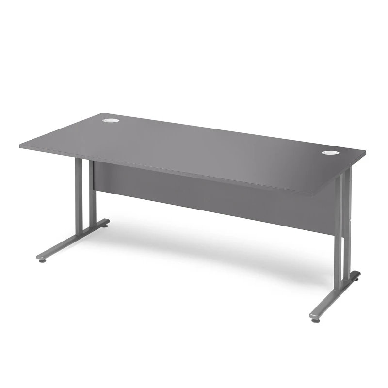 Kancelársky pracovný stôl FLEXUS, rovný, 1600x800 mm, šedá