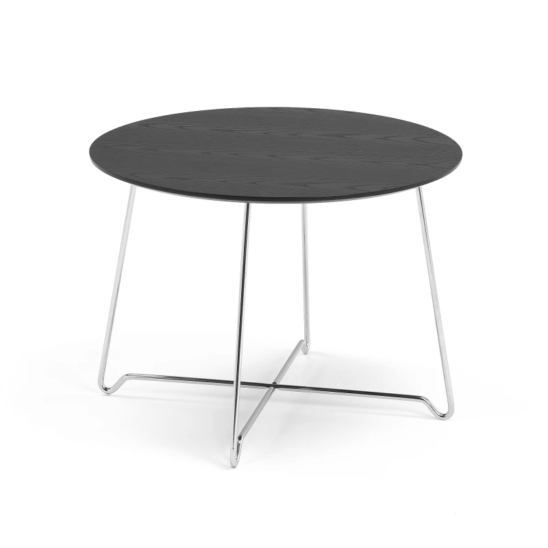 Kaviarenský stolík IRIS, výška 510 mm, chróm / čierna