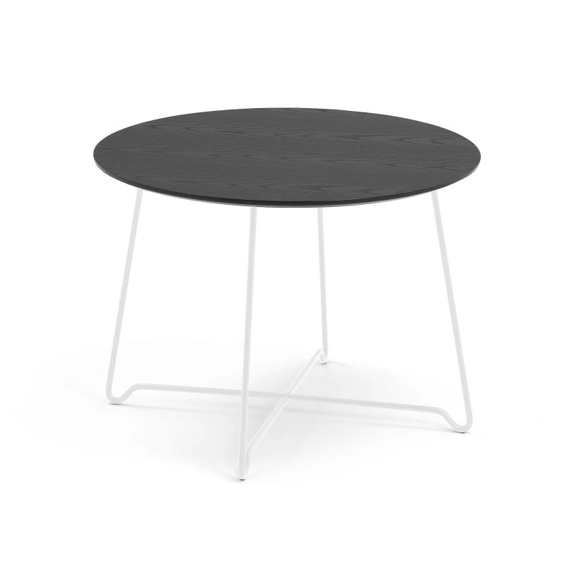 Konferenčný stolík IRIS, Ø 510 mm, biela, čierna