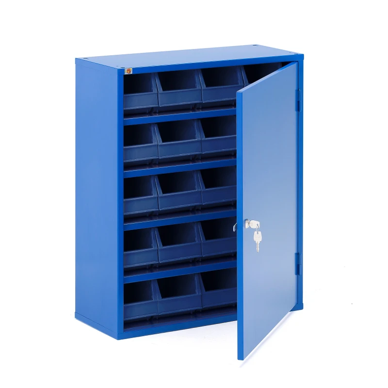 Kovová skrinka Serve s plastovými SERVE, 800x660x275 mm, modrá
