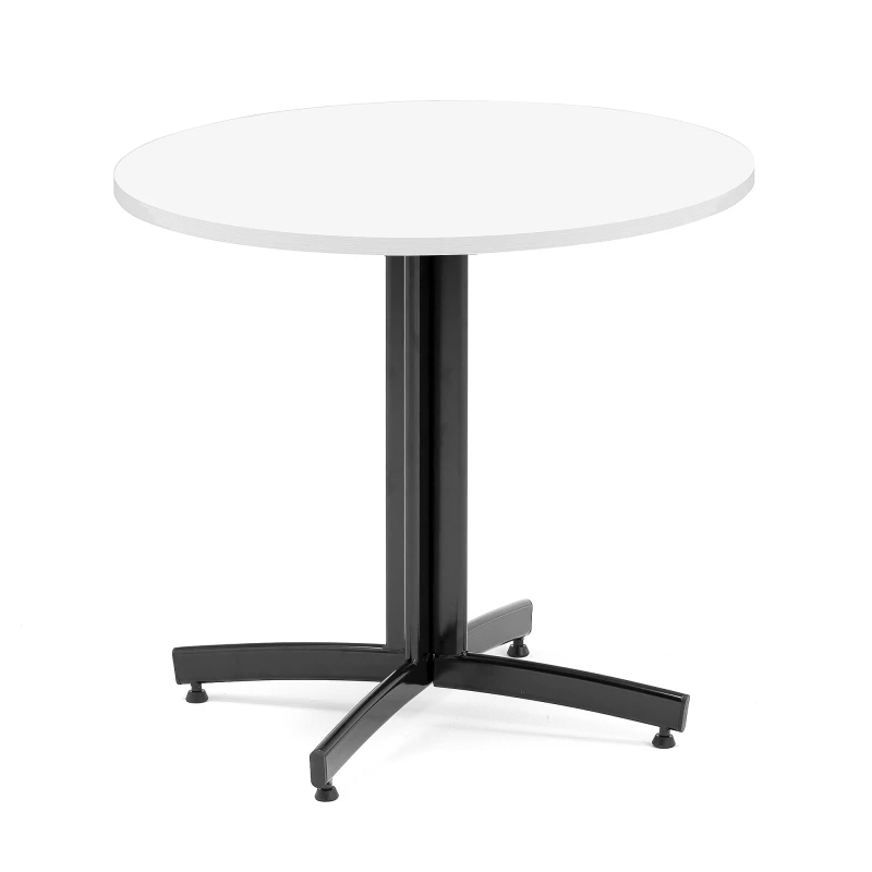 Okrúhly jedálenský stôl SANNA, Ø 900 x V 720 mm, biela / čierna