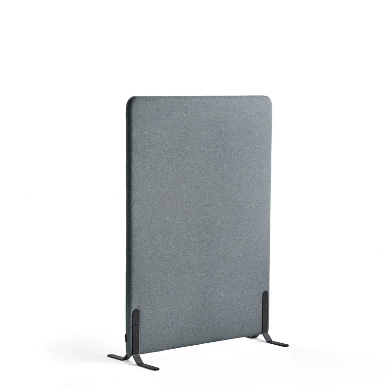 Paraván ZONE, 1360x1000x46 mm, látka Rivet, čierne nožičky, modrošedá