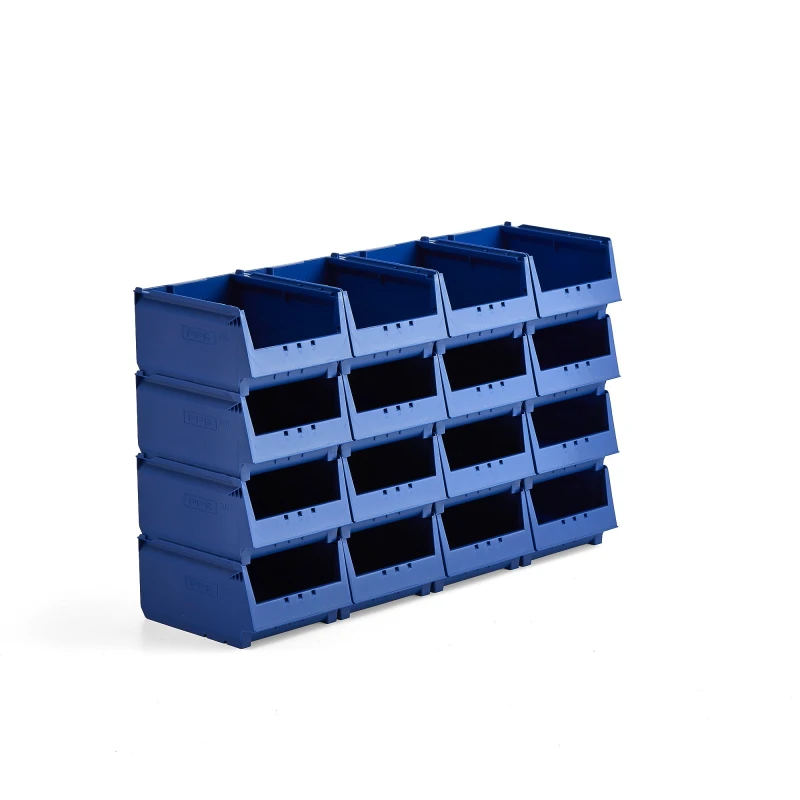 Plastové boxy AJ 9000, séria-67, 300x230x150 mm, 16 ks, modrá
