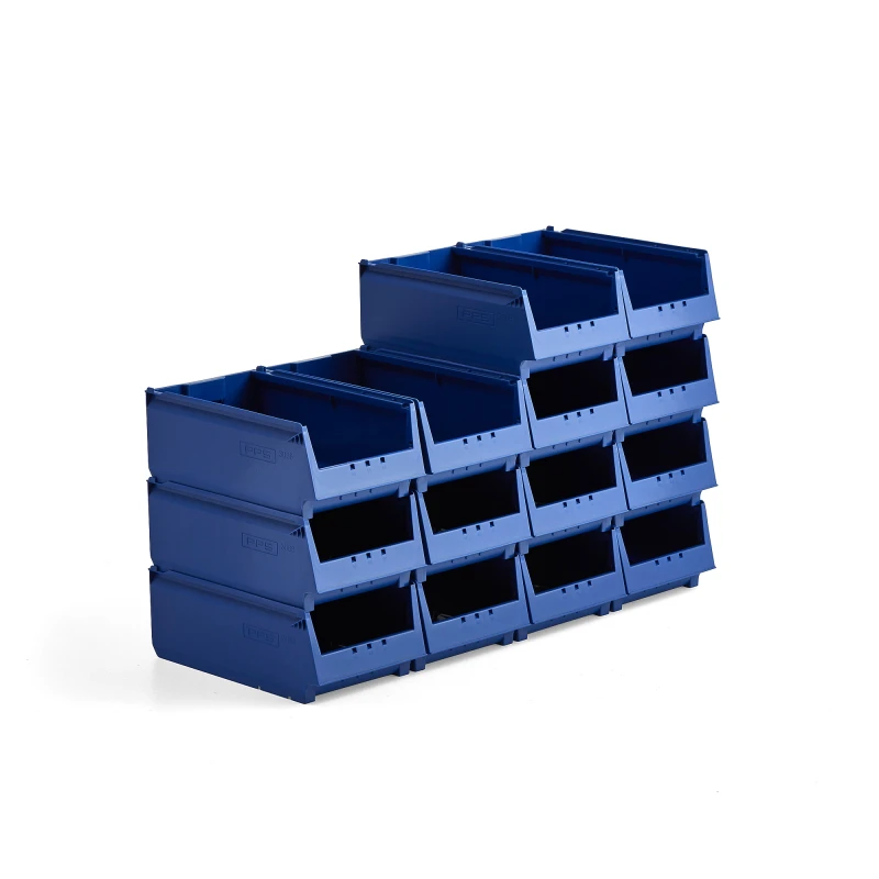 Plastové boxy AJ 9000, séria-68, 400x230x150 mm, 14 ks, modrá
