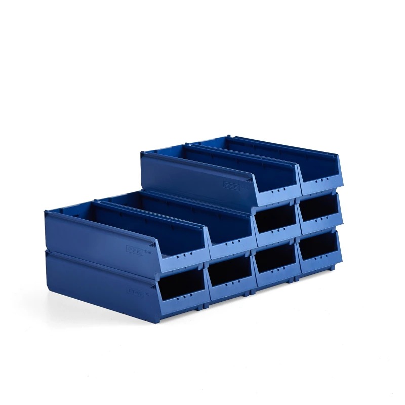 Plastové boxy AJ 9000, séria-70, 600x230x150 mm, 10 ks, modrá