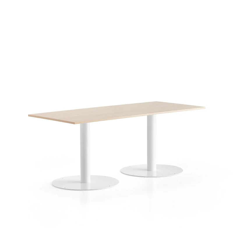 Stôl ALVA, 1800x800x720 mm, biela, breza