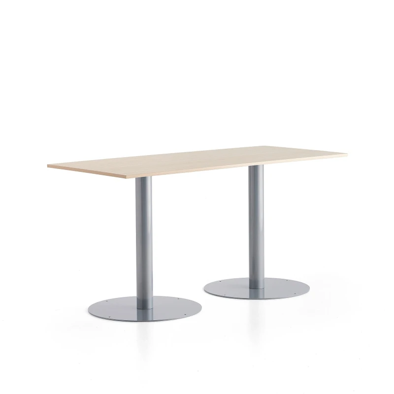 Stôl ALVA, 1800x800x900 mm, strieborná, breza
