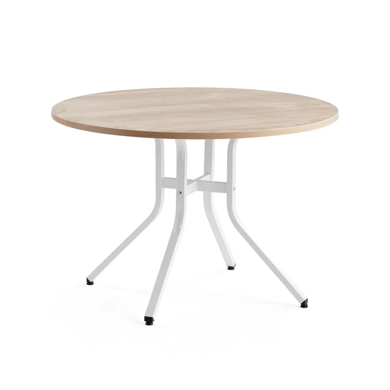 Stôl VARIOUS, Ø1100x740 mm, biela, dub