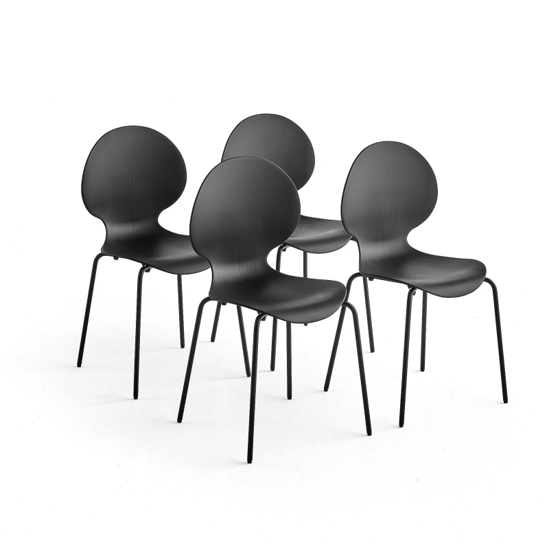 Stoličky POMONA, 4 ks, čierne