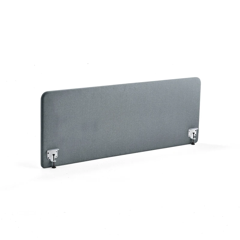 Stolový paraván ZONE, biele svorky, 1800x650x36 mm, látka Rivet, modrošedá