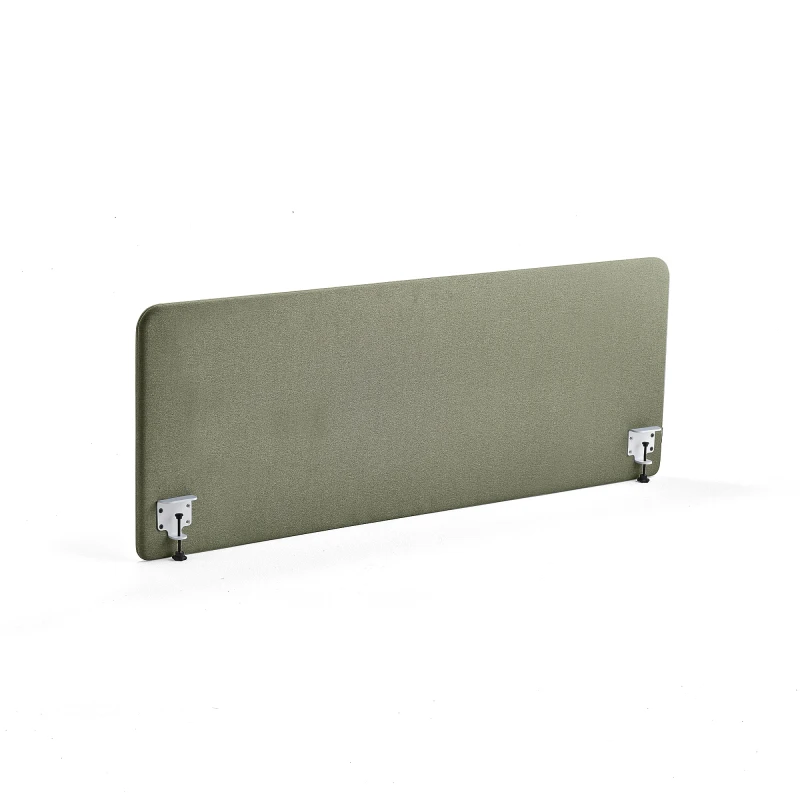 Stolový paraván ZONE, biele svorky, 1800x650x36 mm, látka Rivet, zelenomodrá