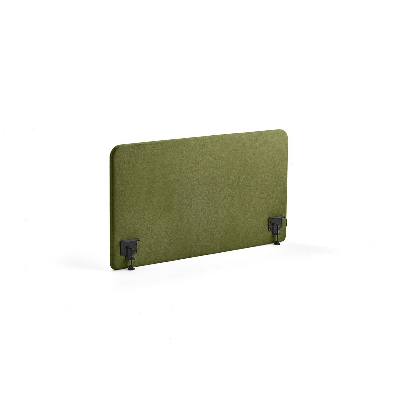 Stolový paraván ZONE, čierne svorky, 1200x650x36 mm, látka Hush, forest green